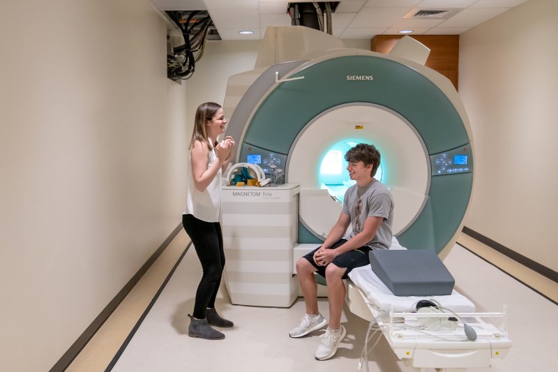 Teenager before MRI at Fralin Biomedical 